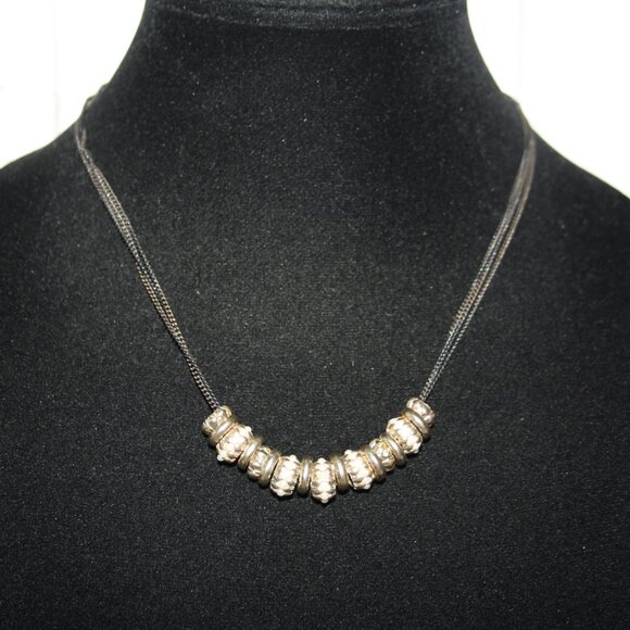 🖤 Nicole by Nicole Miller Black & Gold Pearl Necklace · 18–21" · Designer Drama - Picture 5 of 5